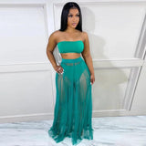 BANDEAU TOP & SEE THRU SKIRT